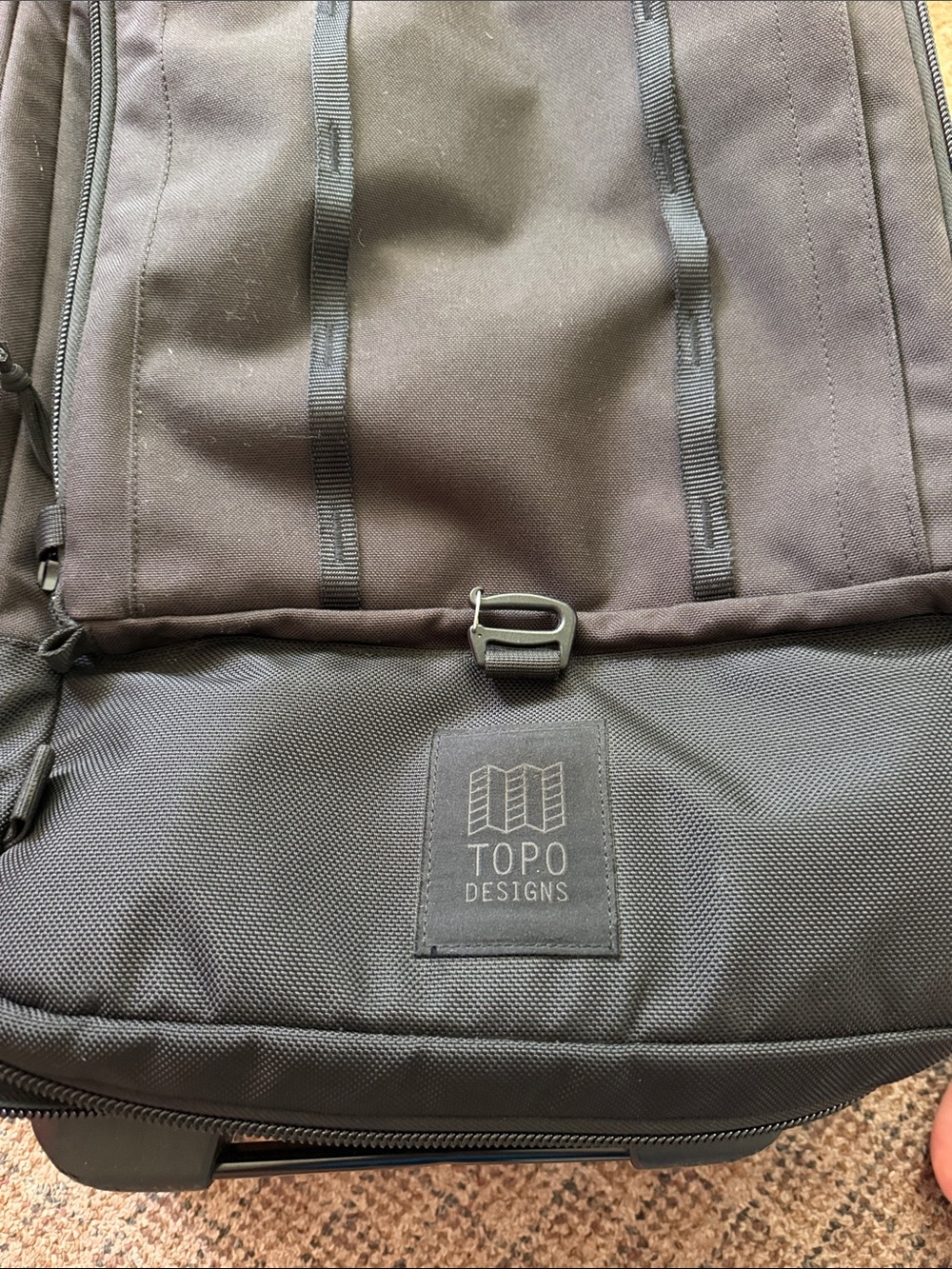 Topo Designs Black Men’s Backpack with Front Patch